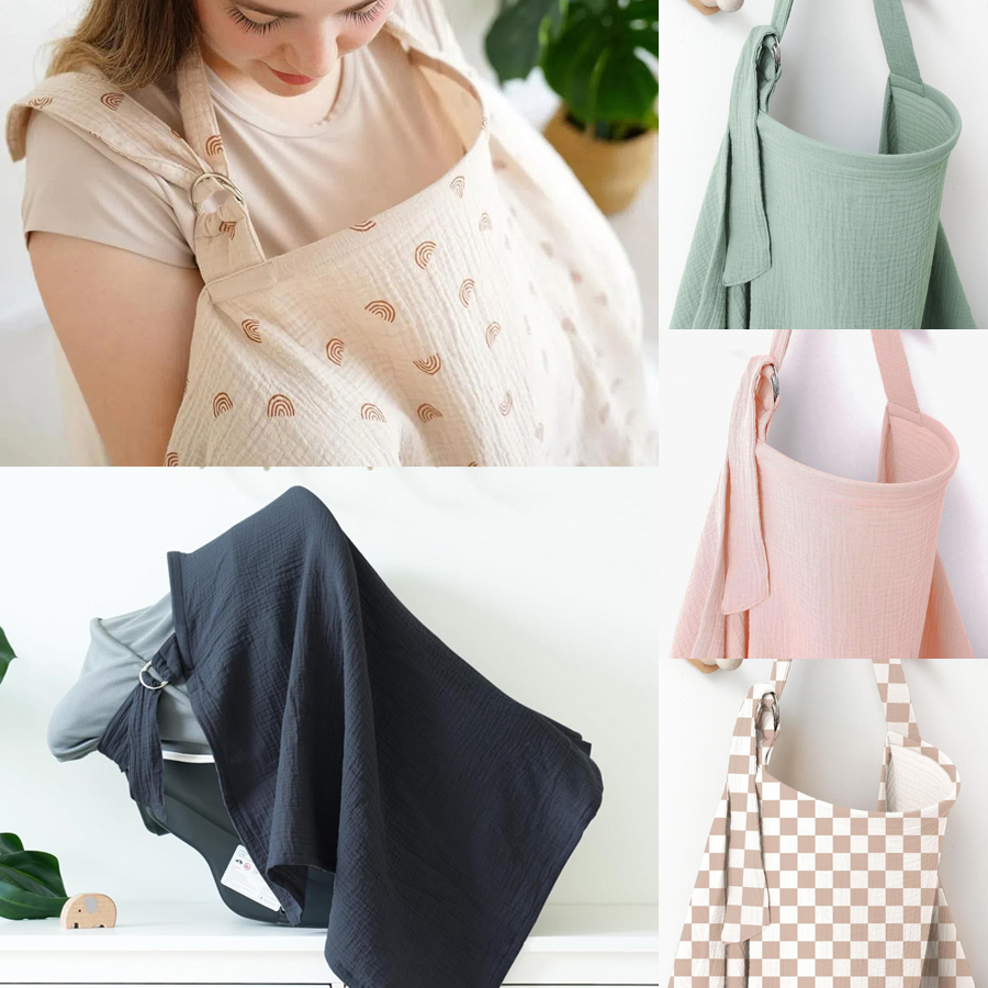 Nursing Cover Breastfeeding - غطاء رضاعة من الموسلين محمول 100%