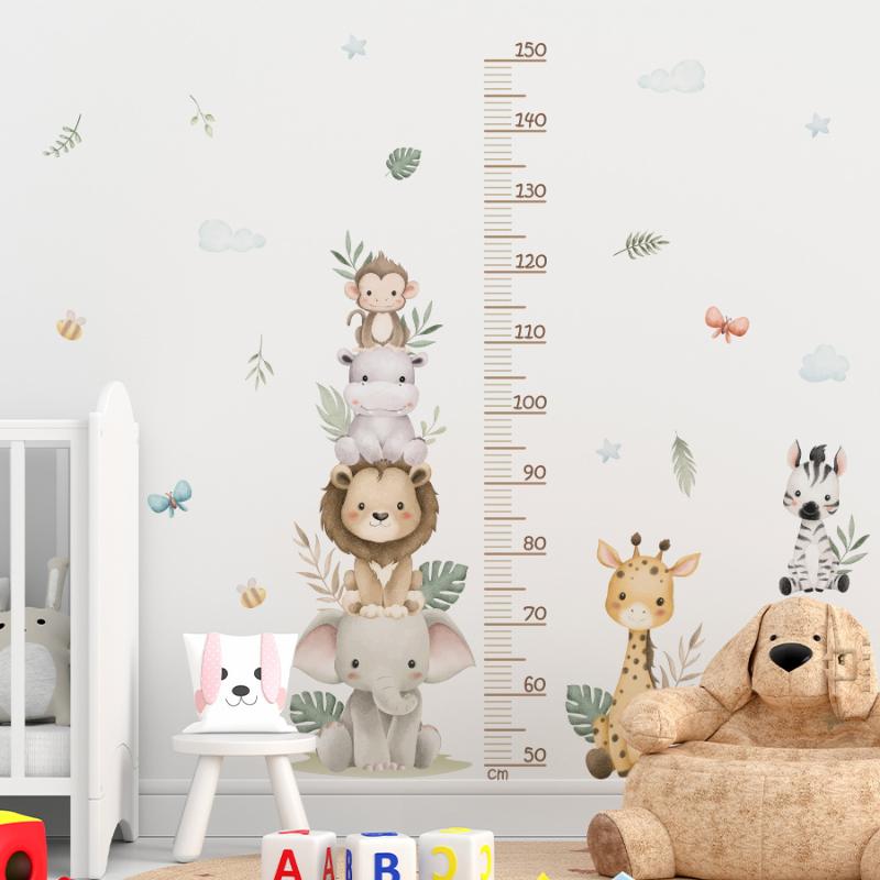 Baby Nursery Jungle Wallpaper - ملصق مخطط نمو الأطفال على شكل