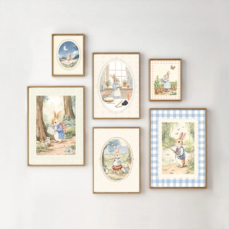 Baby Nursery Vintage - لوحة فنية قماشية مزخرفة بتصميم أرنب