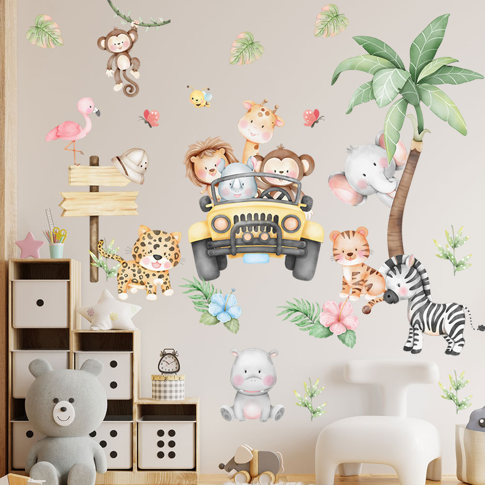 Baby Zoo Nursery - ملصق جداري على شكل شجرة الزرافة