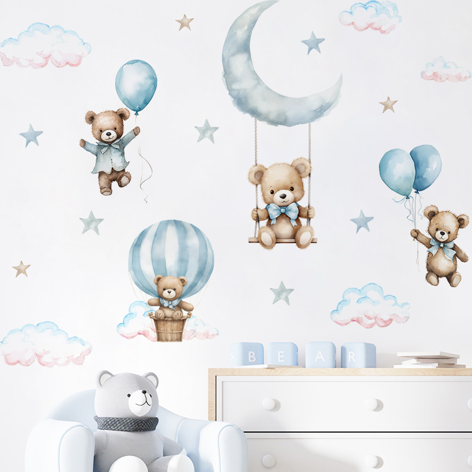 Baby Nursery Package - ملصقات حائط على شكل سحابة منطاد