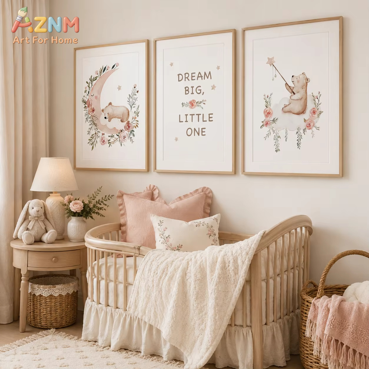 Baby Girl Nursery Quotes - لوحة فنية جدارية لغرفة الأطفال من