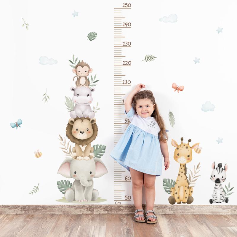Baby Nursery Jungle Wallpaper - ملصق مخطط نمو الأطفال على شكل