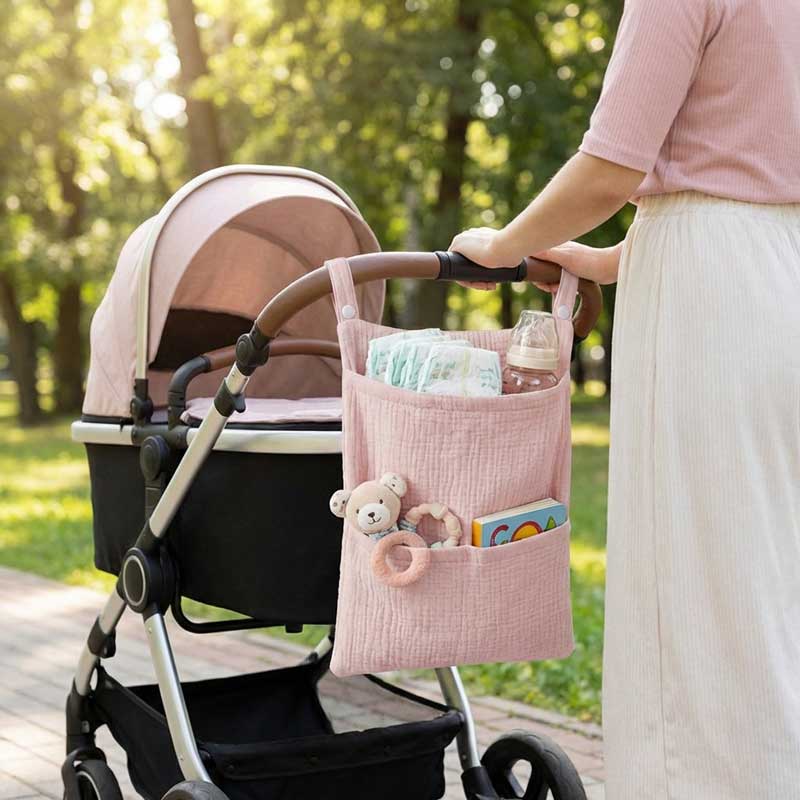 Baby Nursery Package - حقيبة تعليق لعربة الأطفال من القطن
