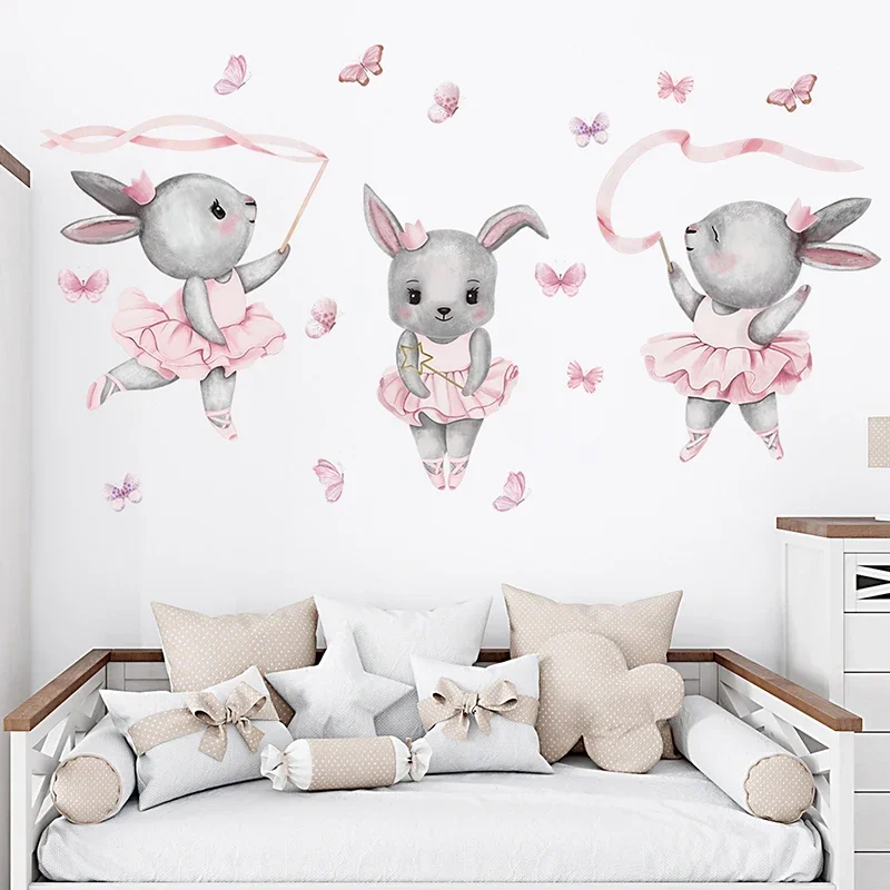 Baby Girl Nursery Quotes - رسمت باليد الباليه الأرنب أرنب راقصة