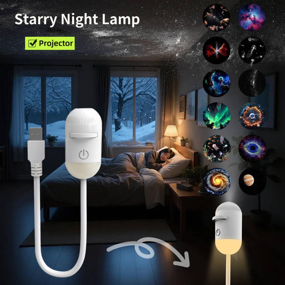 Night Light Projector Stars - جهاز عرض ضوئي صغير للنجوم والسماء