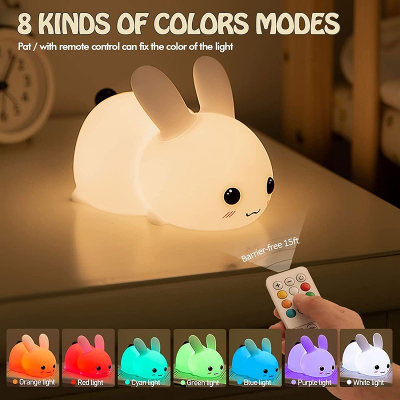 Baby Nursery Egg Light - LED أرنب ضوء الليل التحكم عن
