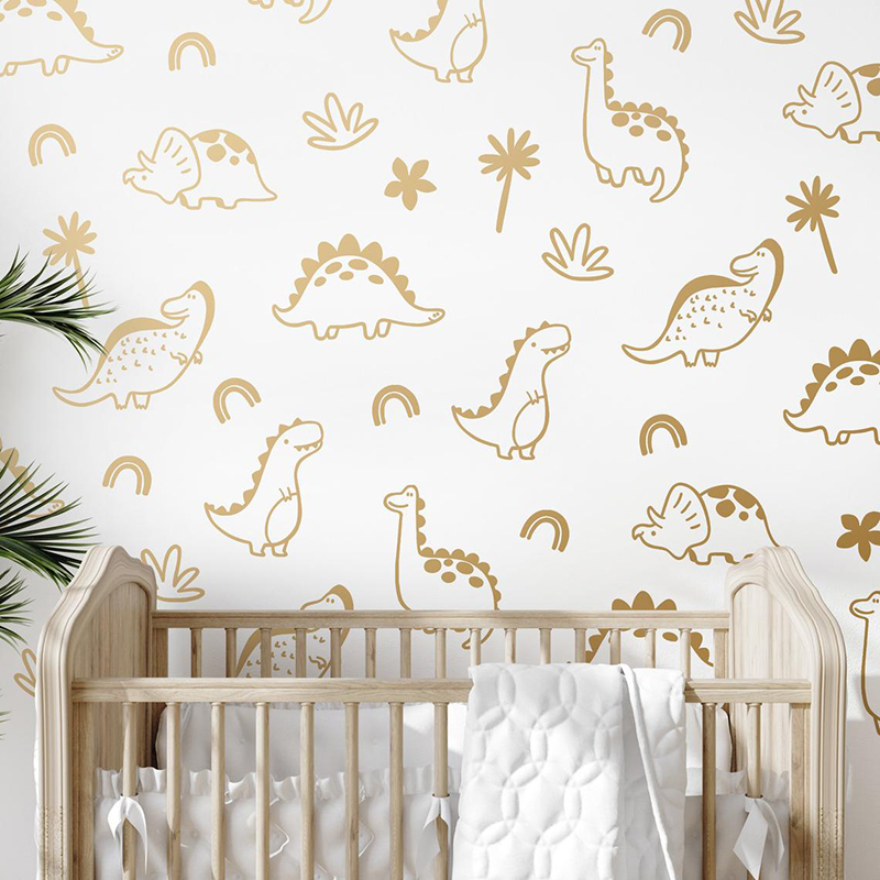 Baby Nursery Package - هندسية ديناصور شجرة قوس قزح الجدار