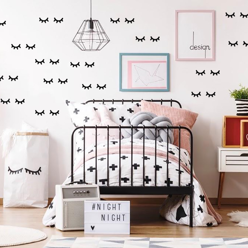 Baby Girl Nursery Quotes - ملصقات جدارية لرموش لتزيين غرفة الأطفال