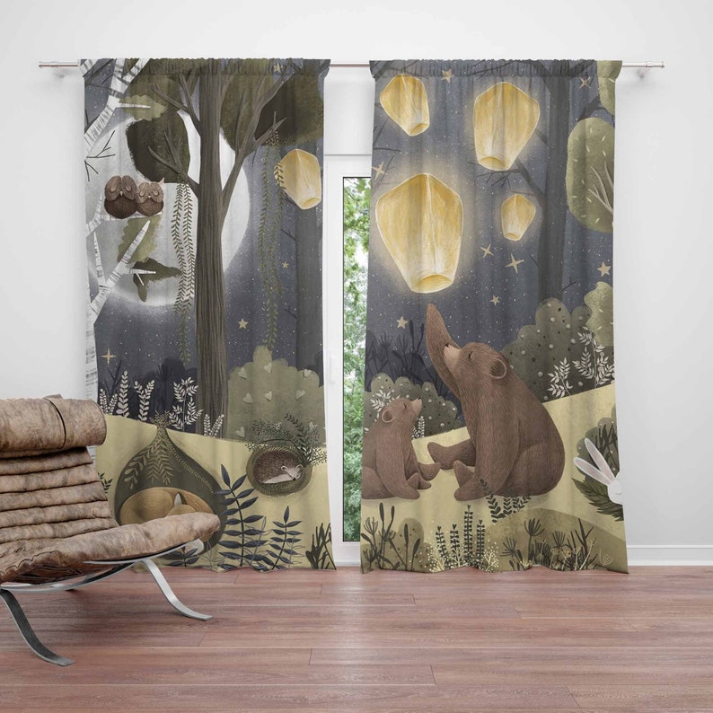 Baby Nursery Curtains - ستائر حضانة الغابات على شكل حيوان
