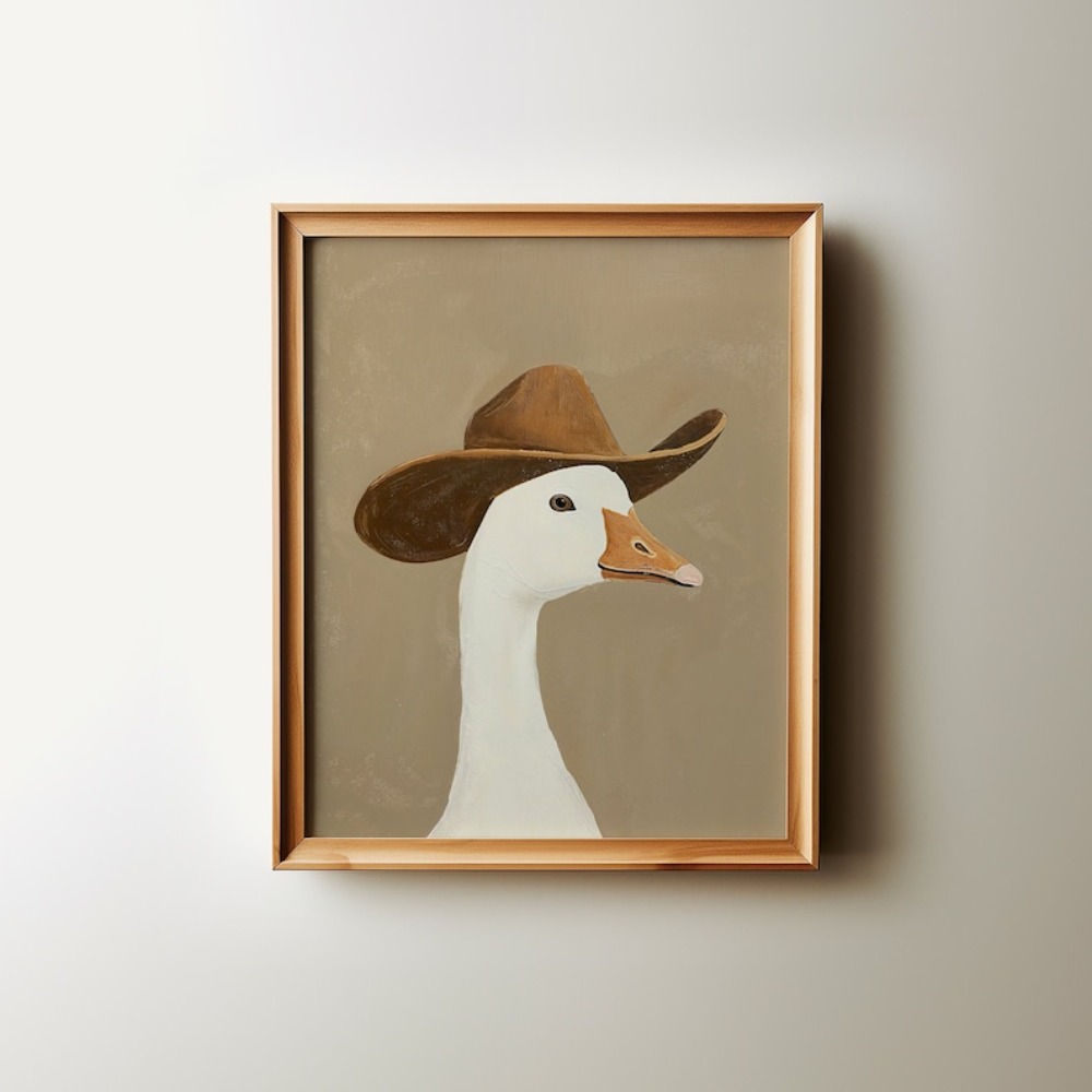 Baby Nursery Wall Art - غزال راعي بقر مضحك، قبعة راعي