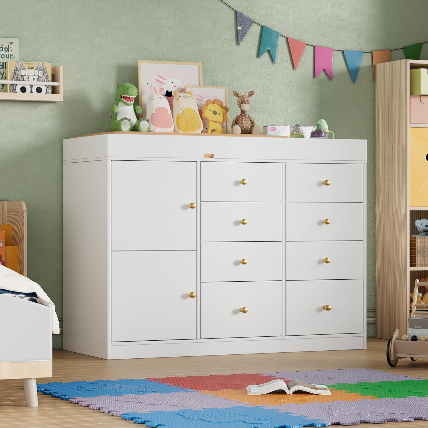 طاولة تغيير حفاضات الأطفال، خز - مراجعة Baby Nursery Dresser وسعره