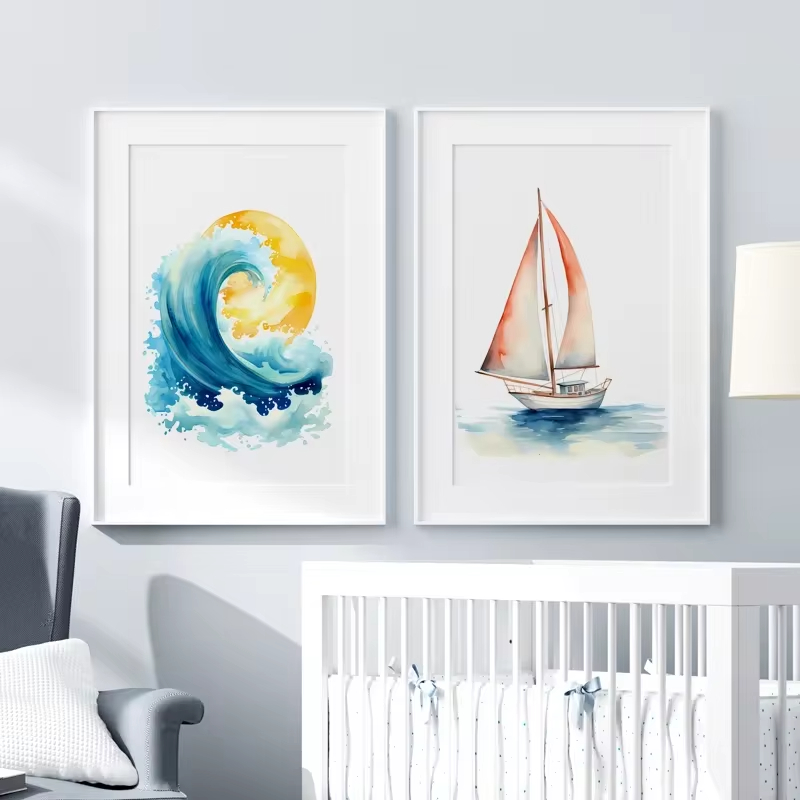 فن جداري للحضانة تحت عنوان الم - مراجعة Baby Nursery Ocean وسعره