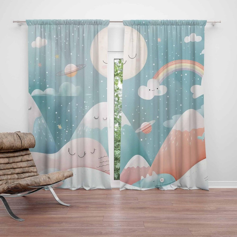 جبل قوس قزح الطفل الحضانة الست - مراجعة Baby Nursery Curtains وسعره