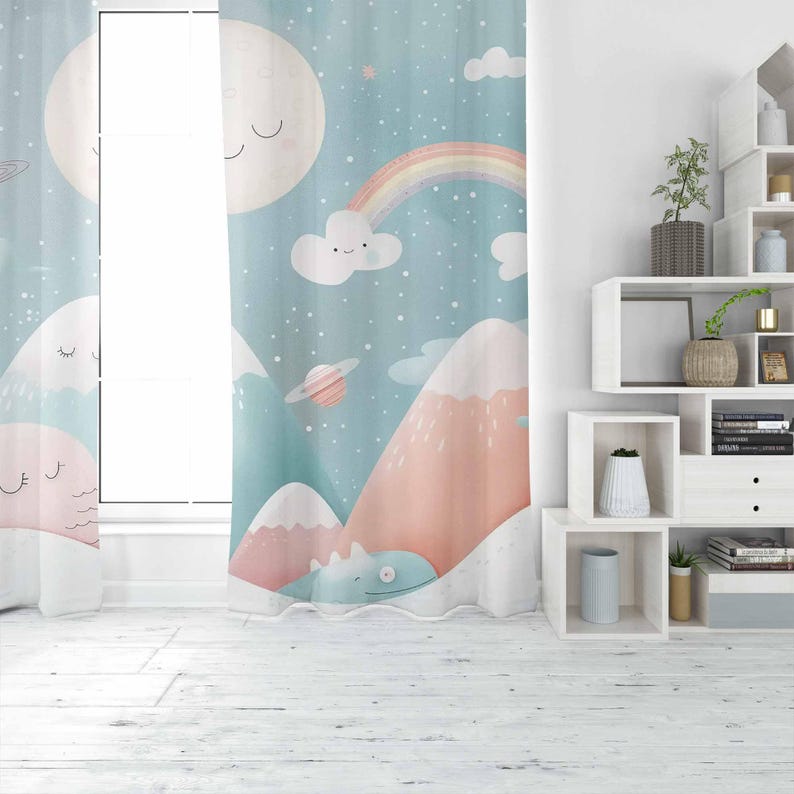 جبل قوس قزح الطفل الحضانة الست - مراجعة Baby Nursery Curtains وسعره