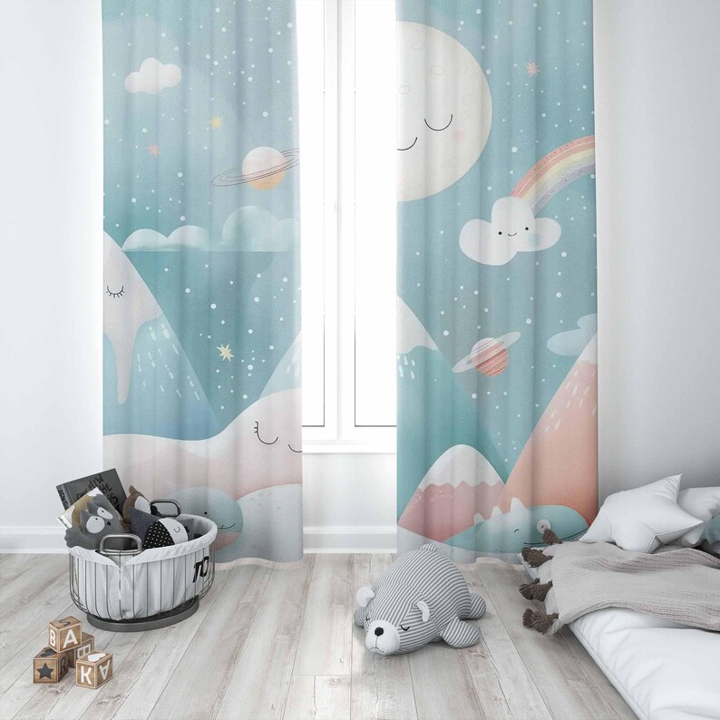 جبل قوس قزح الطفل الحضانة الست - مراجعة Baby Nursery Curtains وسعره