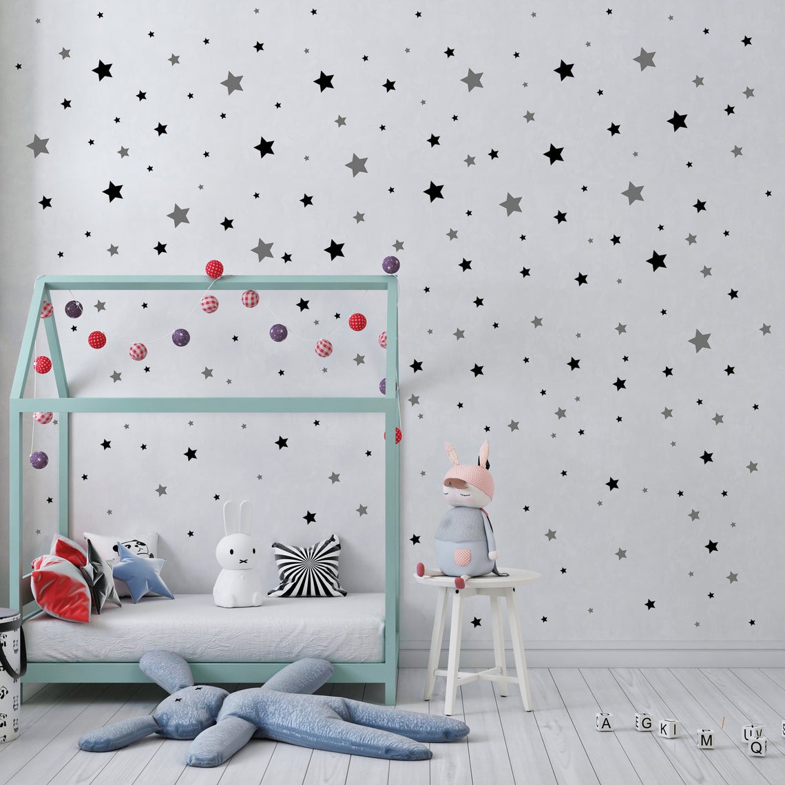 الكرتون 65 قطعة ستار الجدار مل - مراجعة Baby Nursery Package وسعره