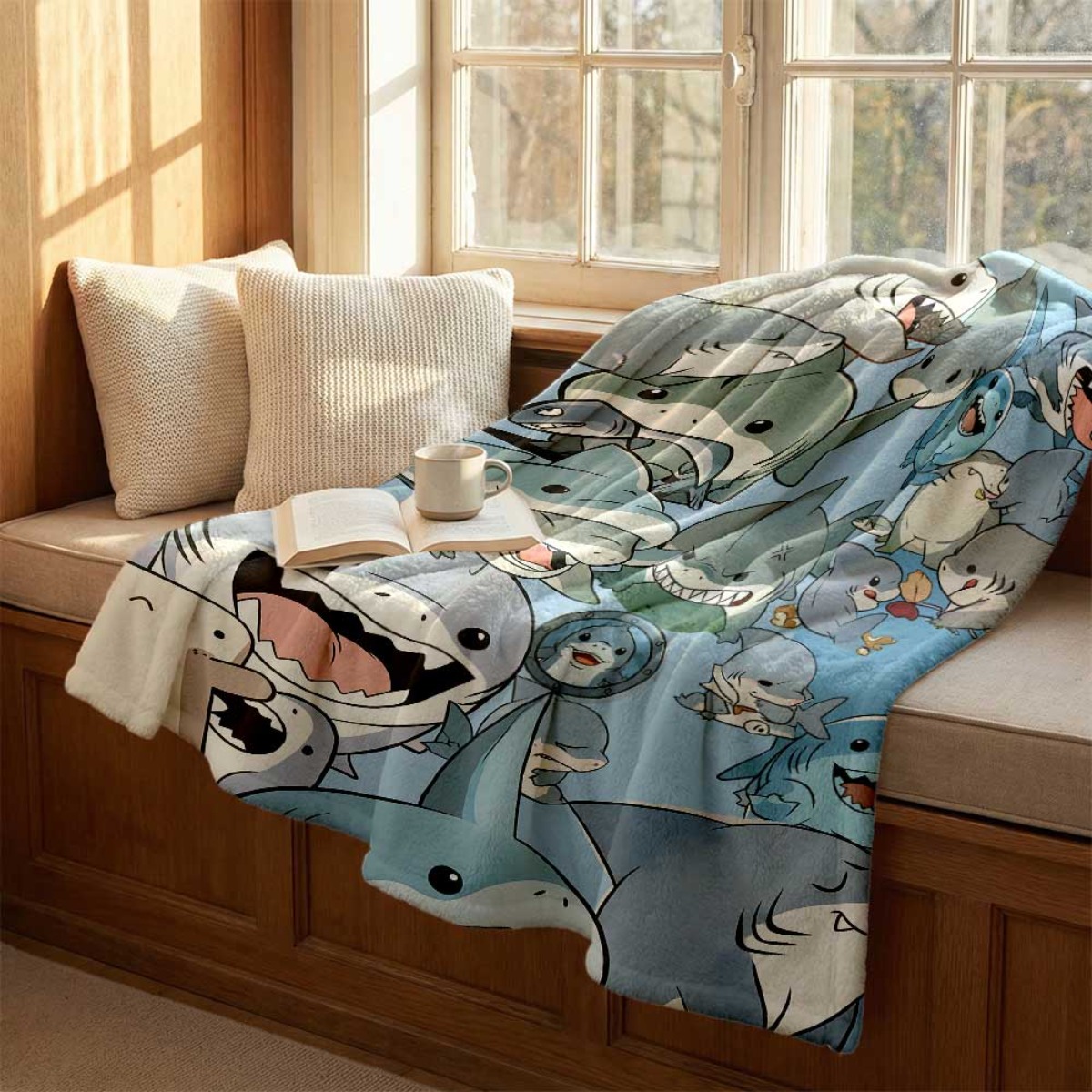 بطانية صوف كبيرة بتصميم كرتوني - مراجعة Baby Nursery Ocean وسعره