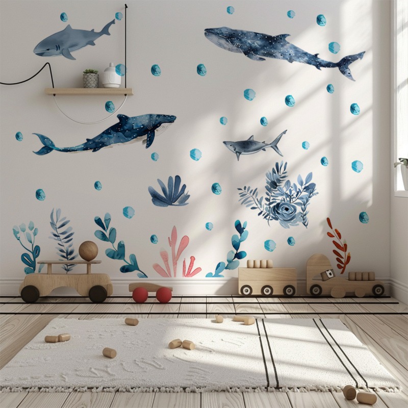 ملصقات جدارية للحيوانات تحت ال - مراجعة Baby Nursery Ocean وسعره