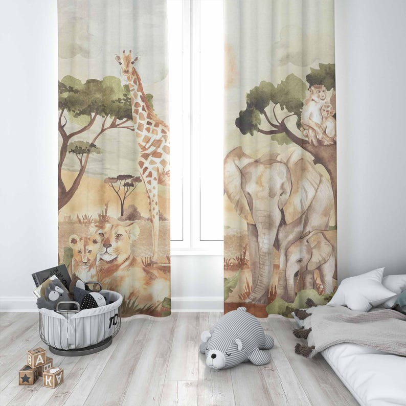 ستائر الأم والطفل، حيوانات سفا - مراجعة Baby Nursery Curtains وسعره