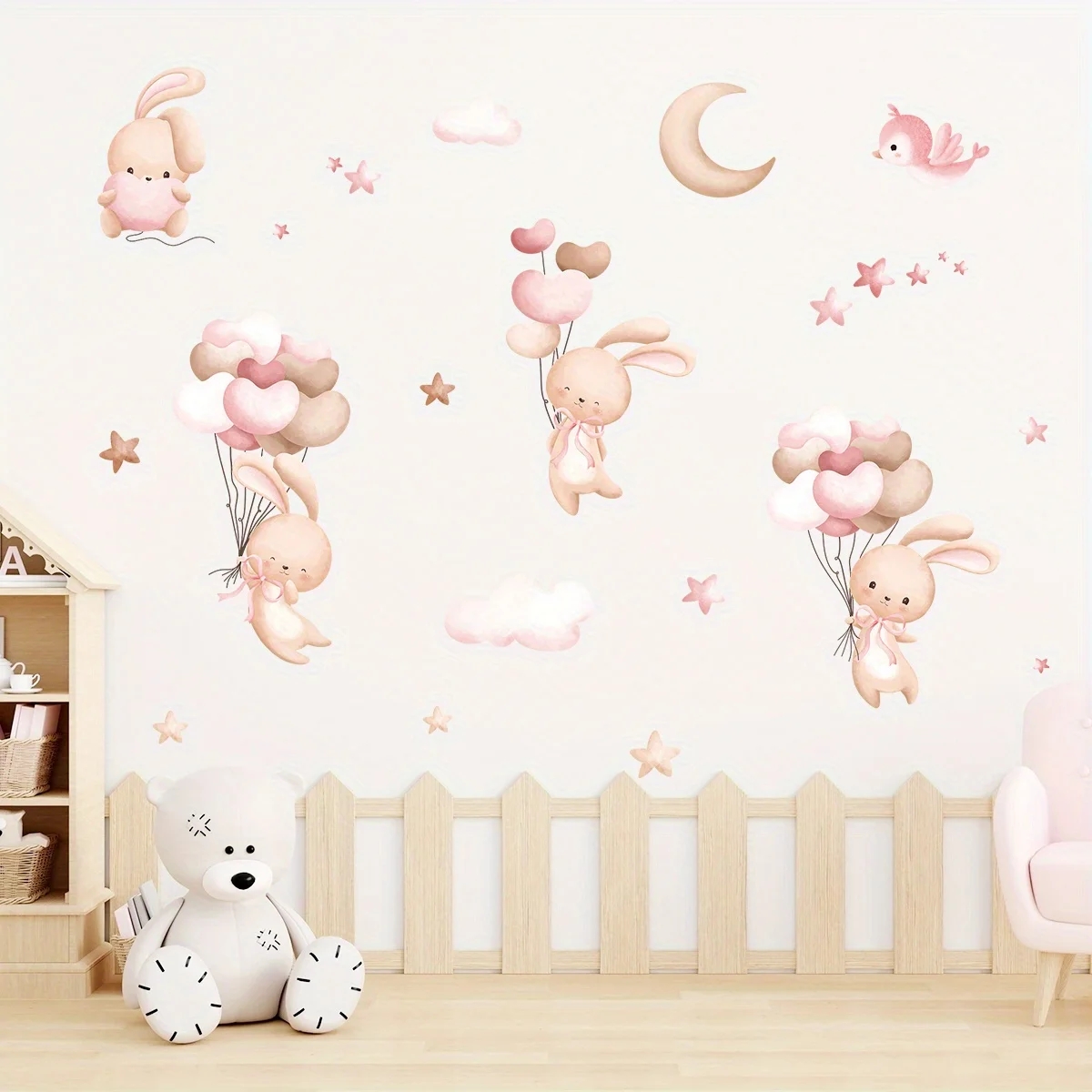 ملصقات حائط بالون أرنب لطيف لغ - مراجعة Baby Girl Nursery Quotes وسعره