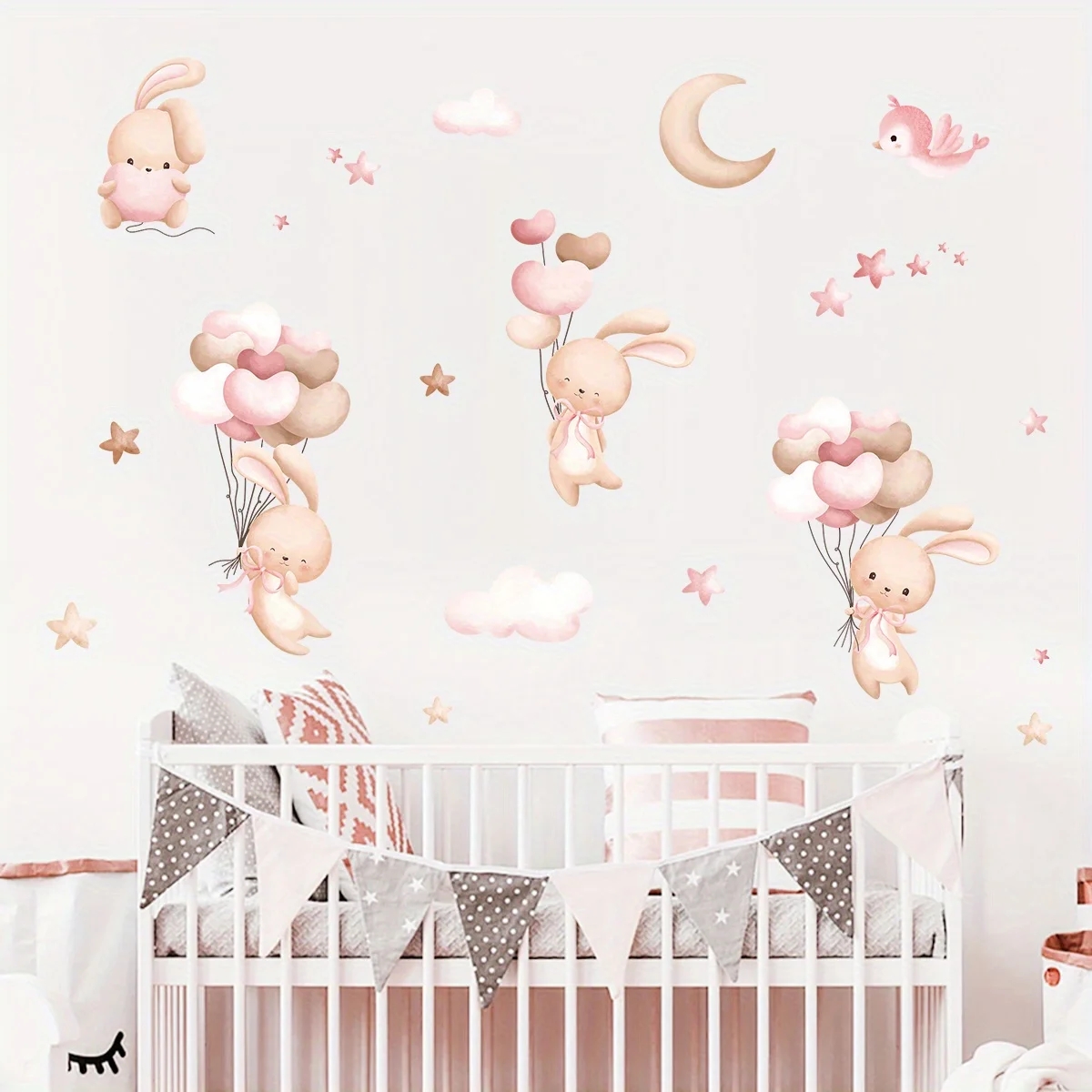 ملصقات حائط بالون أرنب لطيف لغ - مراجعة Baby Girl Nursery Quotes وسعره