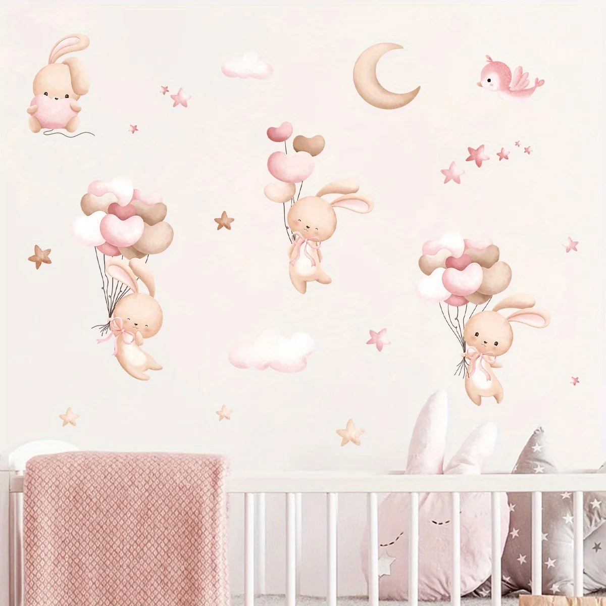 ملصقات حائط بالون أرنب لطيف لغ - مراجعة Baby Girl Nursery Quotes وسعره