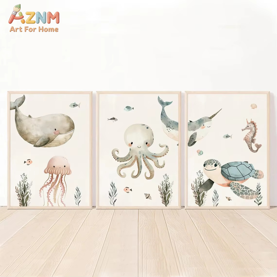لوحة فنية قماشية من AZNM بتصمي - مراجعة Baby Nursery Ocean وسعره