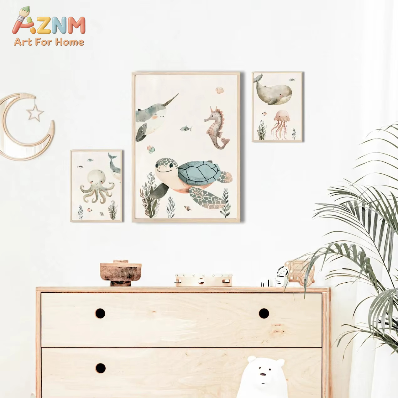 لوحة فنية قماشية من AZNM بتصمي - مراجعة Baby Nursery Ocean وسعره