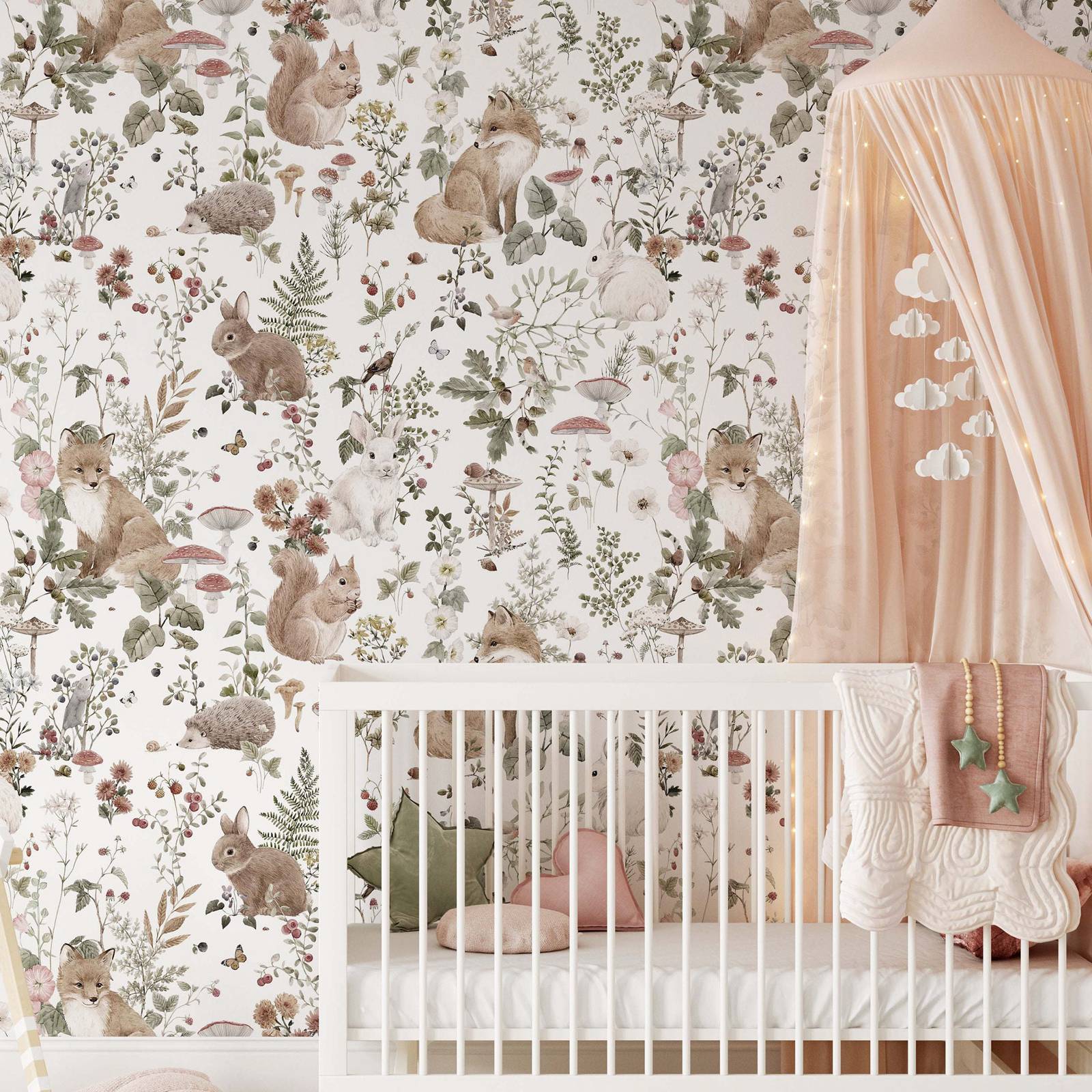 Forest Babies MuraL، ورق جدران - مراجعة Baby Nursery Vintage وسعره