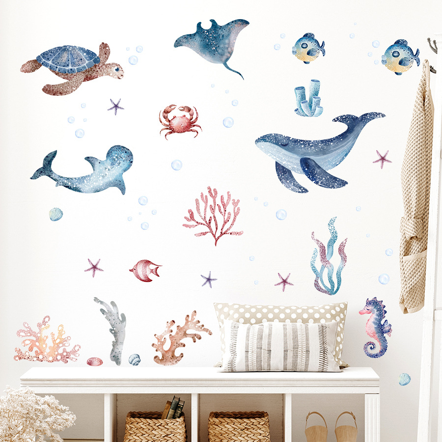 ملصقات جدارية كرتونية على شكل  - مراجعة Baby Nursery Ocean وسعره