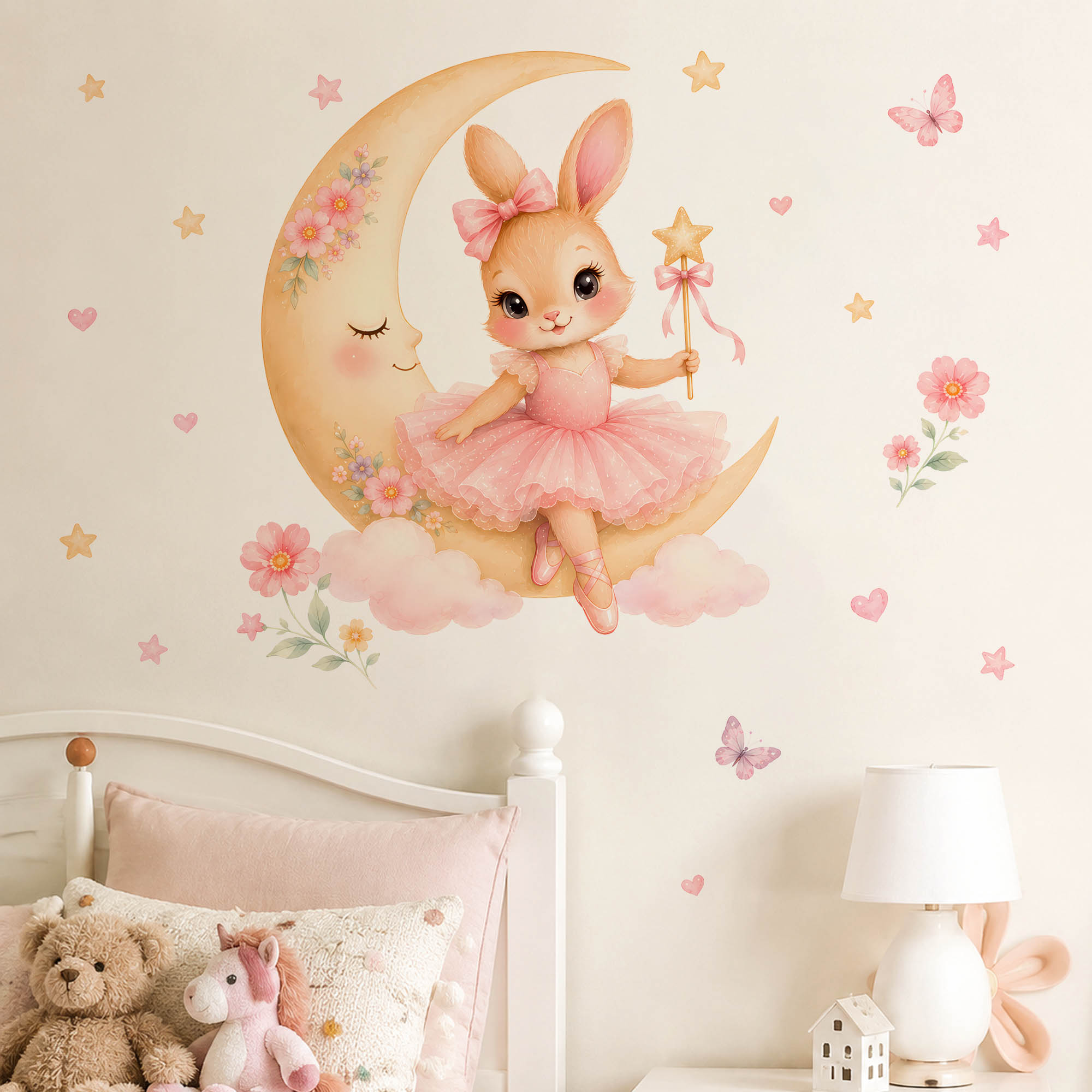 ملصقات جدارية على شكل أرنب راق - مراجعة Baby Girl Nursery Quotes وسعره