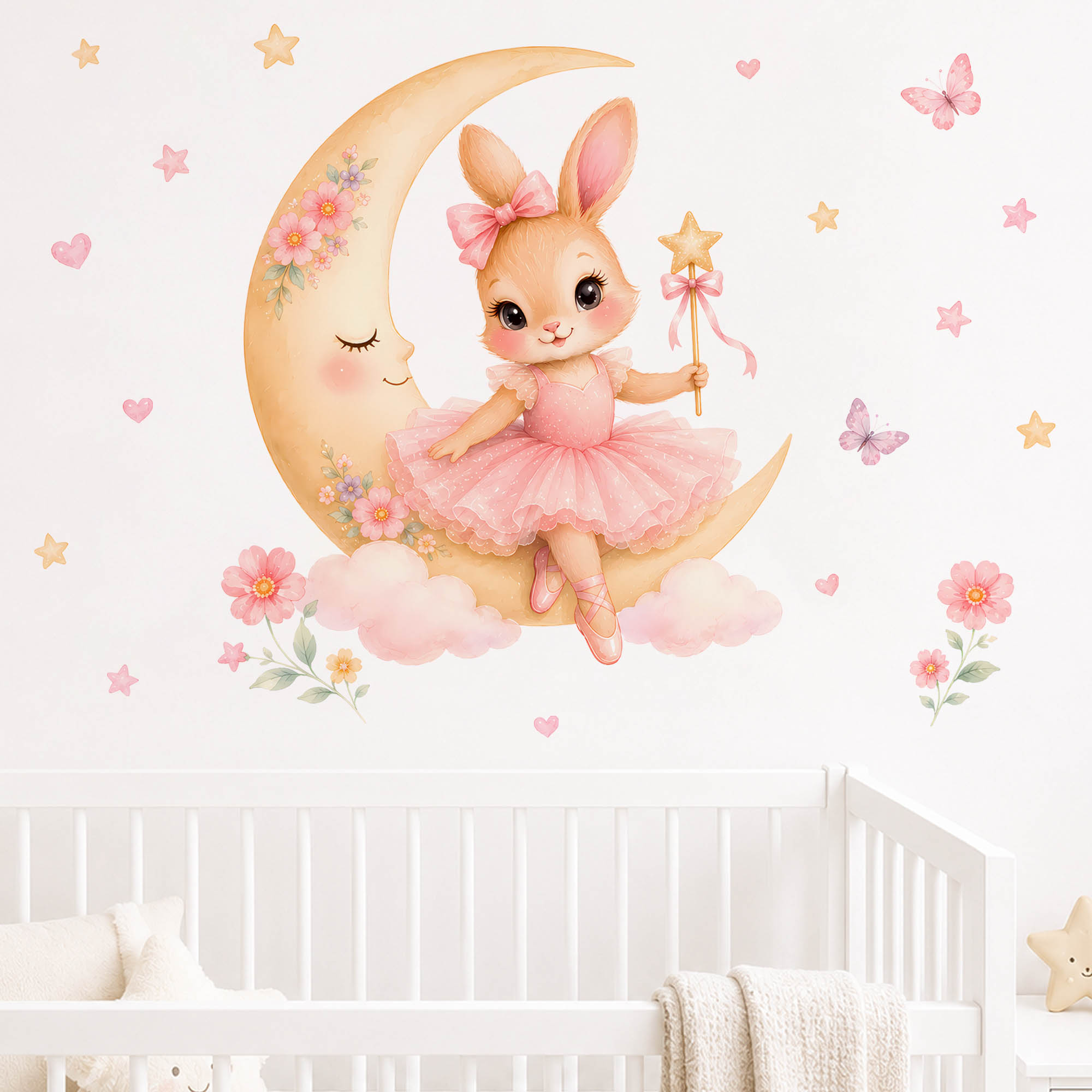 ملصقات جدارية على شكل أرنب راق - مراجعة Baby Girl Nursery Quotes وسعره