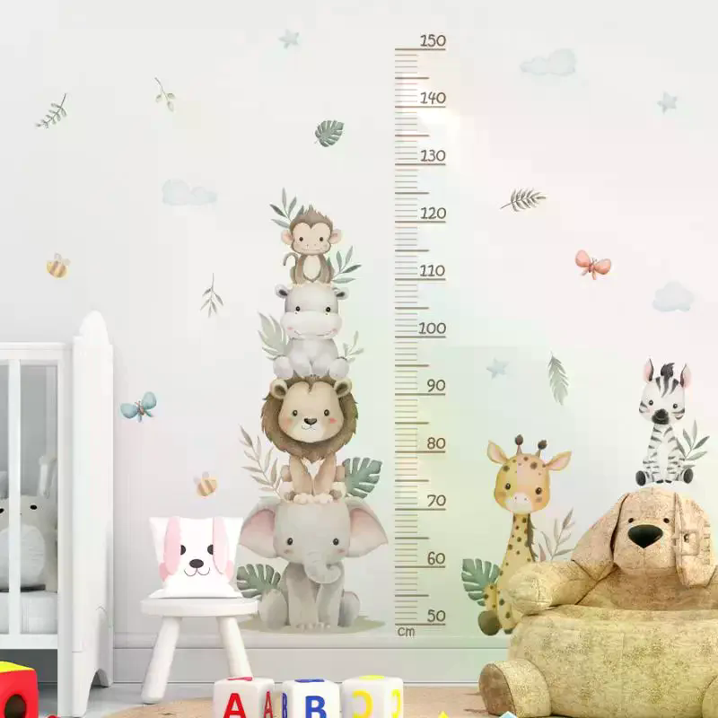 ملصق مخطط نمو الأطفال على شكل  - مراجعة Baby Nursery Jungle Wallpaper وسعره