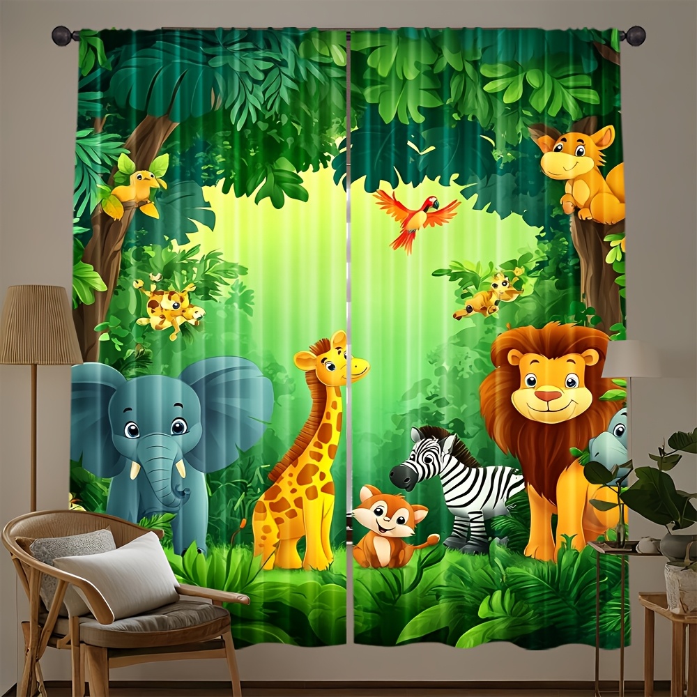 قطعتان من ستائر كرتونية بتصميم - مراجعة Baby Nursery Curtains وسعره