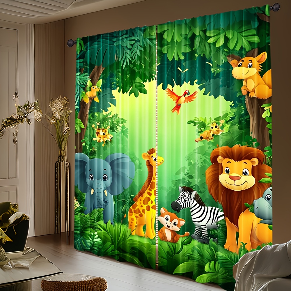 قطعتان من ستائر كرتونية بتصميم - مراجعة Baby Nursery Curtains وسعره