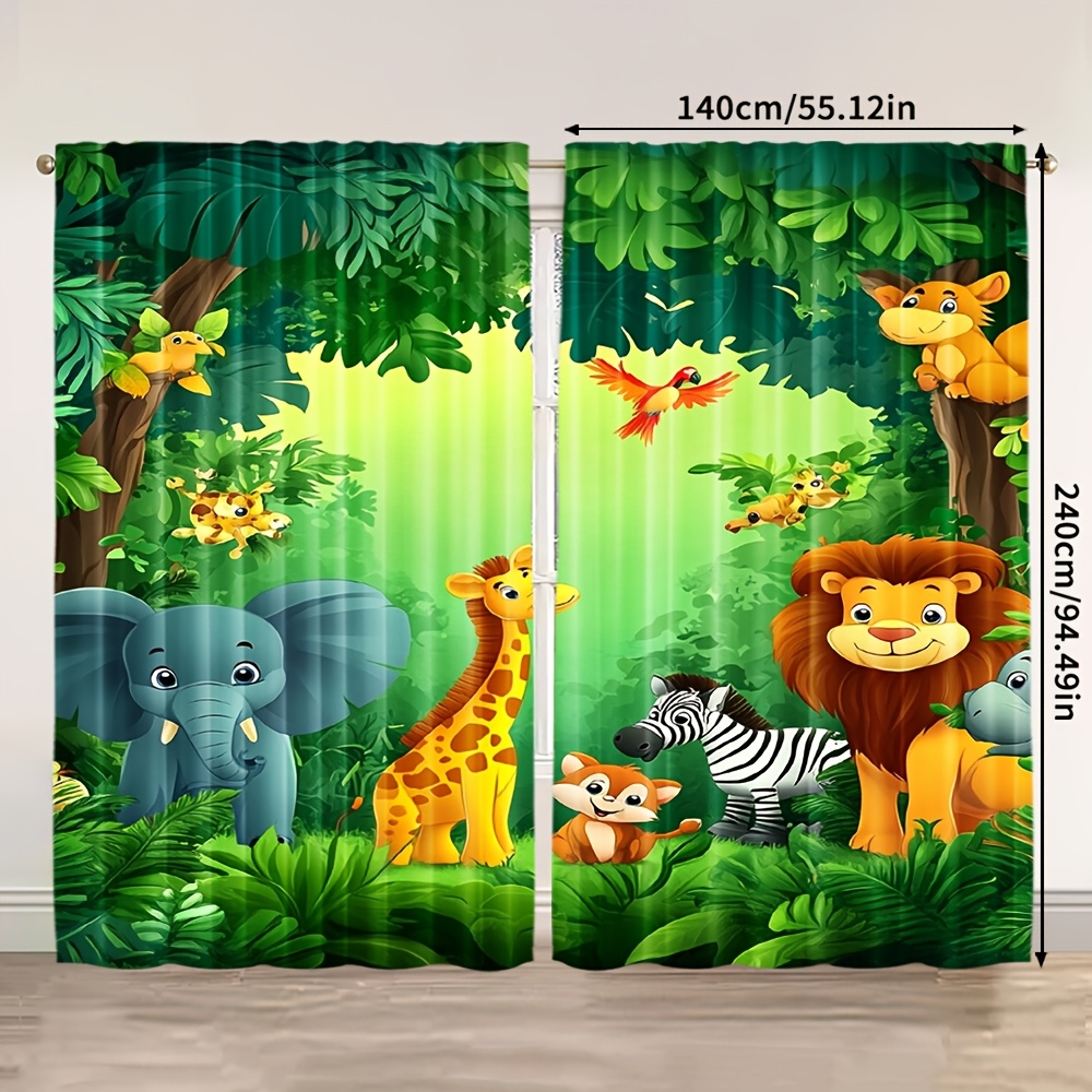 قطعتان من ستائر كرتونية بتصميم - مراجعة Baby Nursery Curtains وسعره