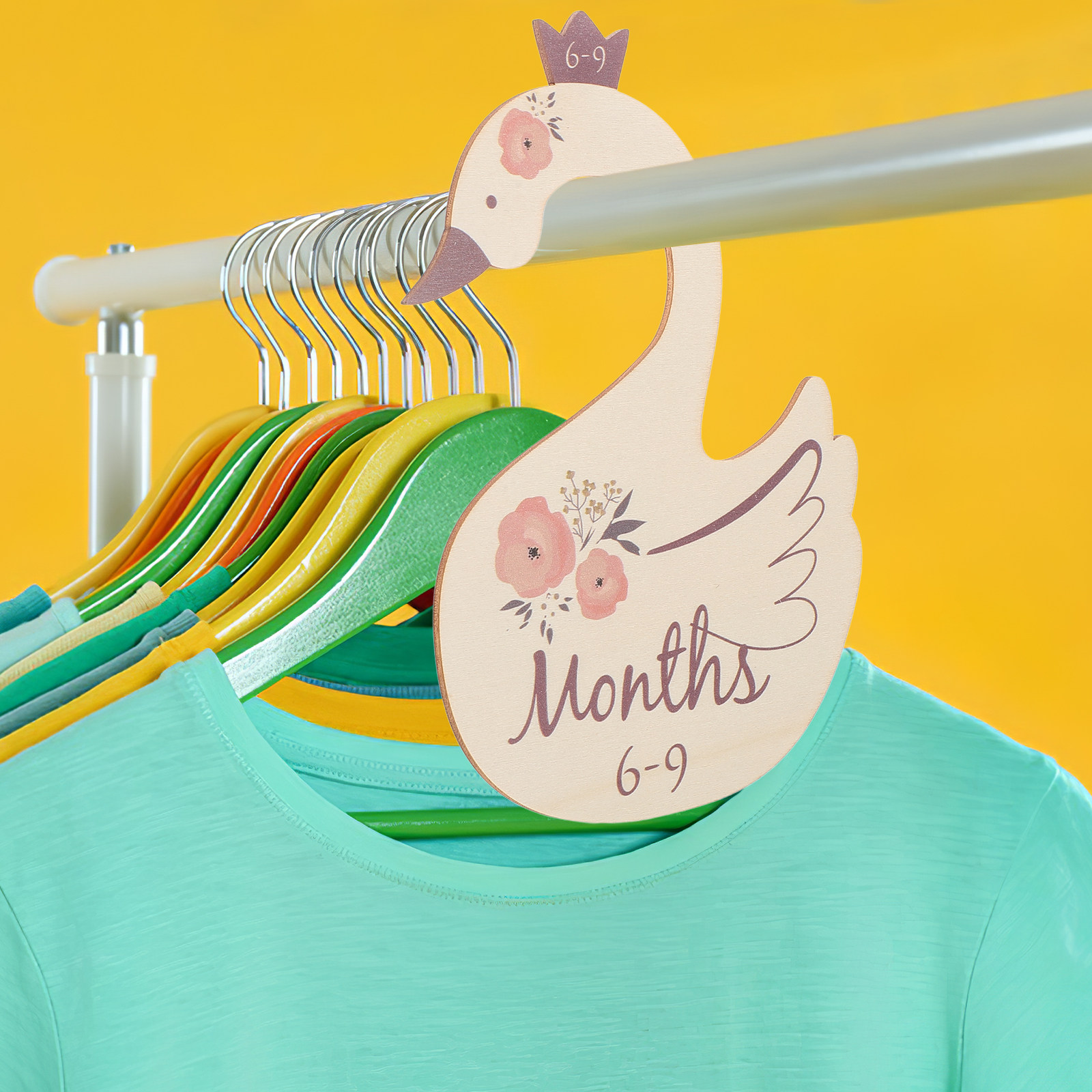 7 قطع فواصل خشبية على شكل بجعة - مراجعة Baby Nursery Wardrobe وسعره