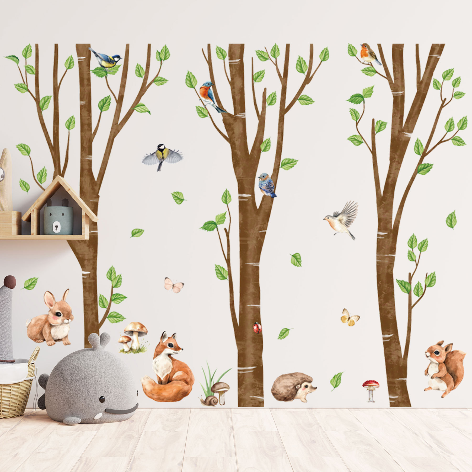 ملصق حائط على شكل حيوانات شجرة - مراجعة Baby Nursery Jungle Wallpaper وسعره