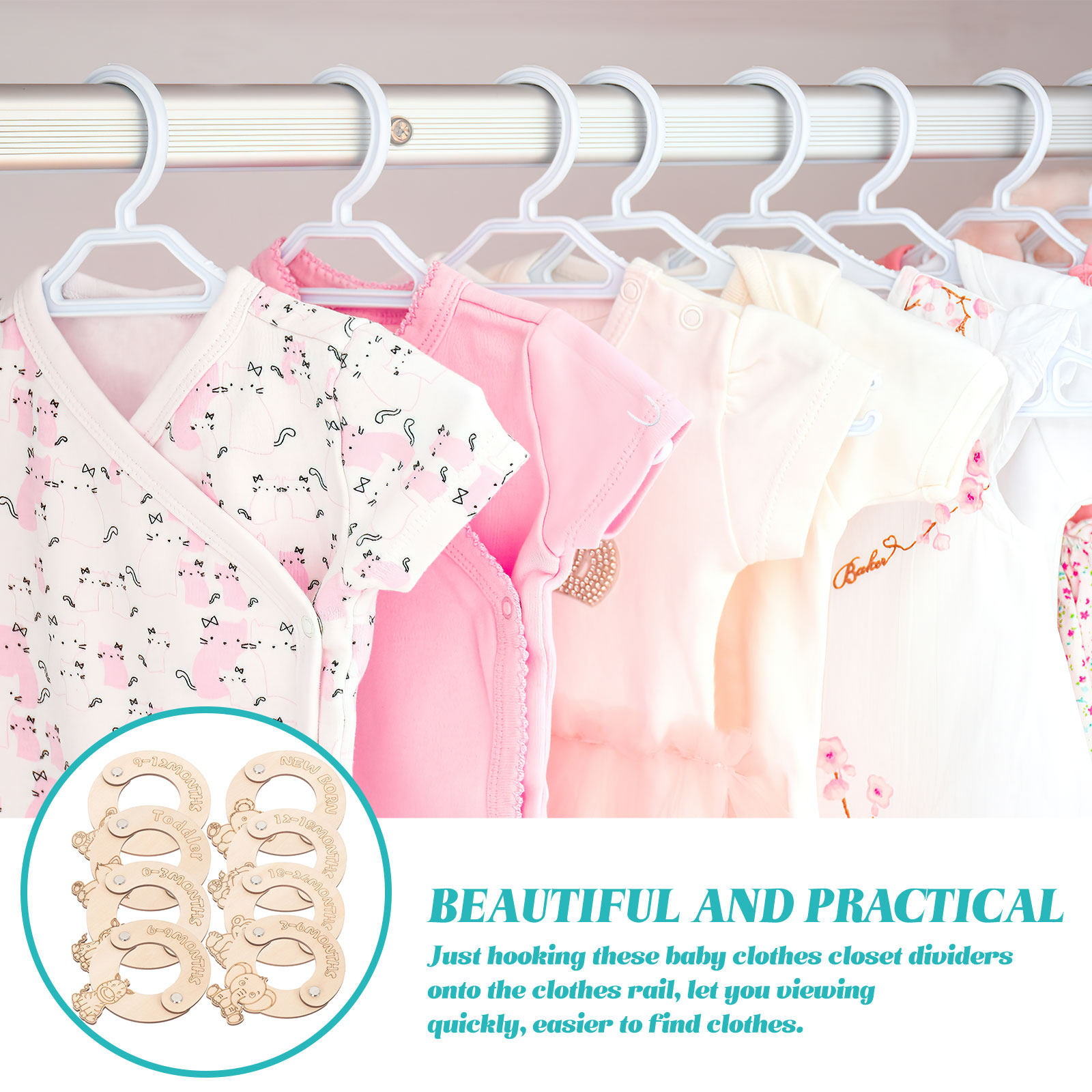 8 قطع فواصل مقاسات ملابس الأطف - مراجعة Baby Nursery Wardrobe وسعره