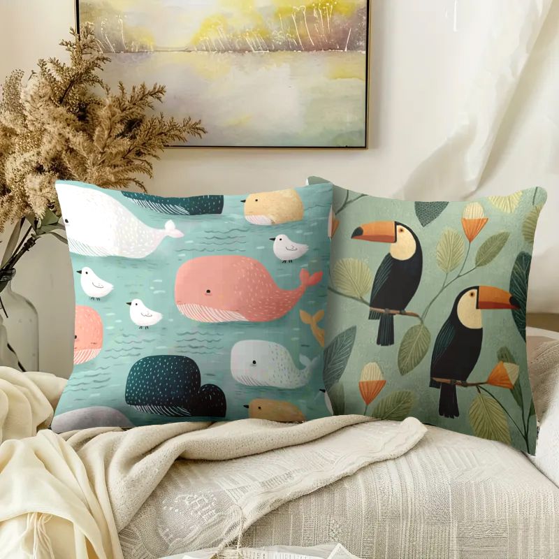 طقم أغطية وسائد من 4 قطع بتصمي - مراجعة Baby Nursery Ocean وسعره