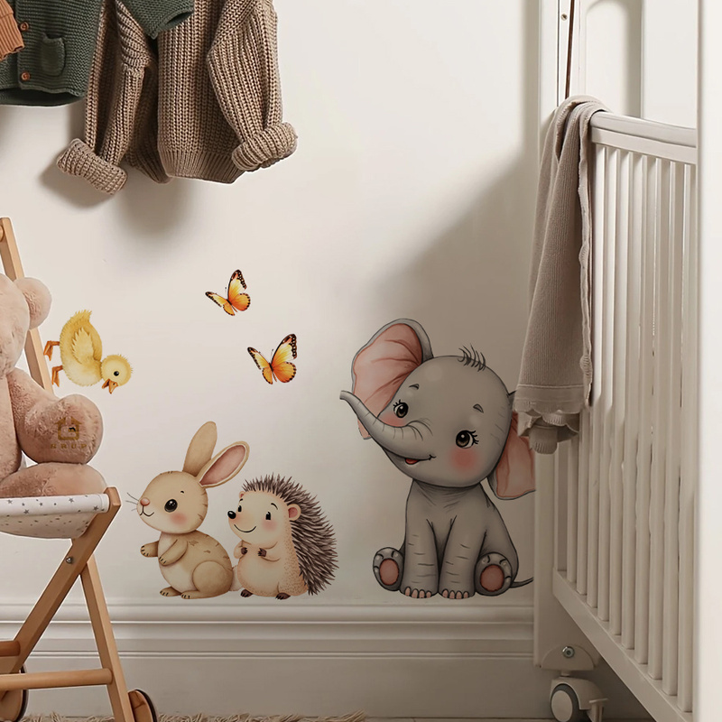 ملصق حائط على شكل حيوانات كرتو - مراجعة Baby Nursery Wall Art وسعره