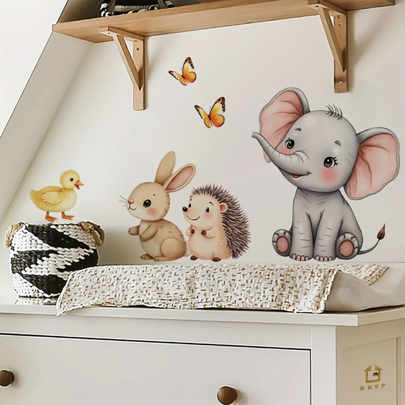 ملصق حائط على شكل حيوانات كرتو - مراجعة Baby Nursery Wall Art وسعره