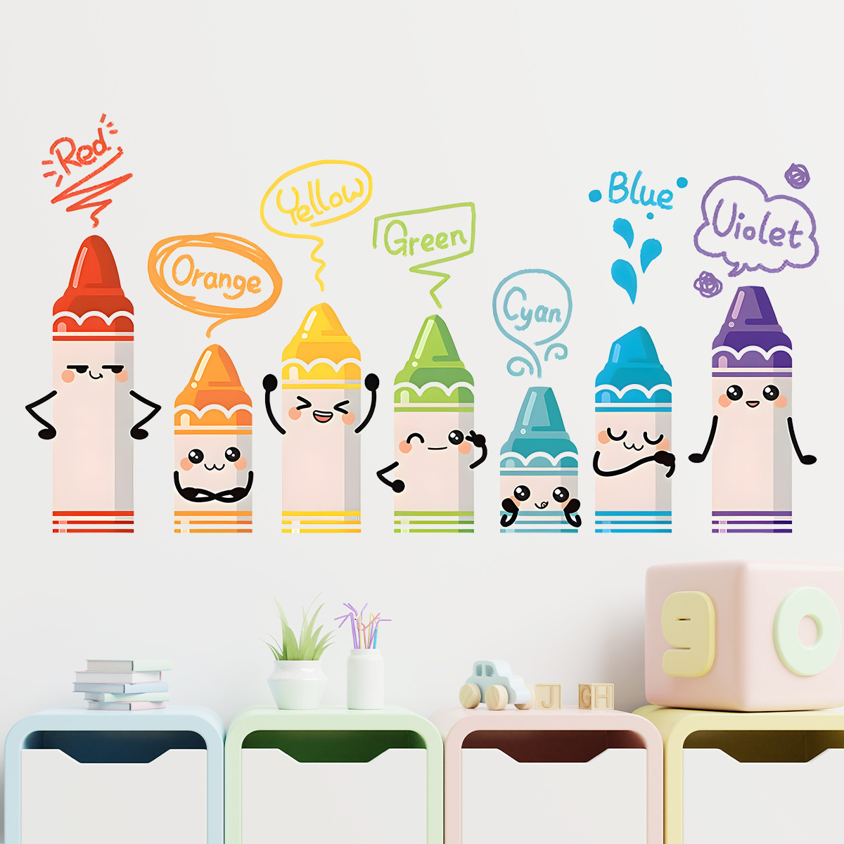 ملصقات حائط بنمط تلوين ملون لط - مراجعة Baby Nursery Package وسعره