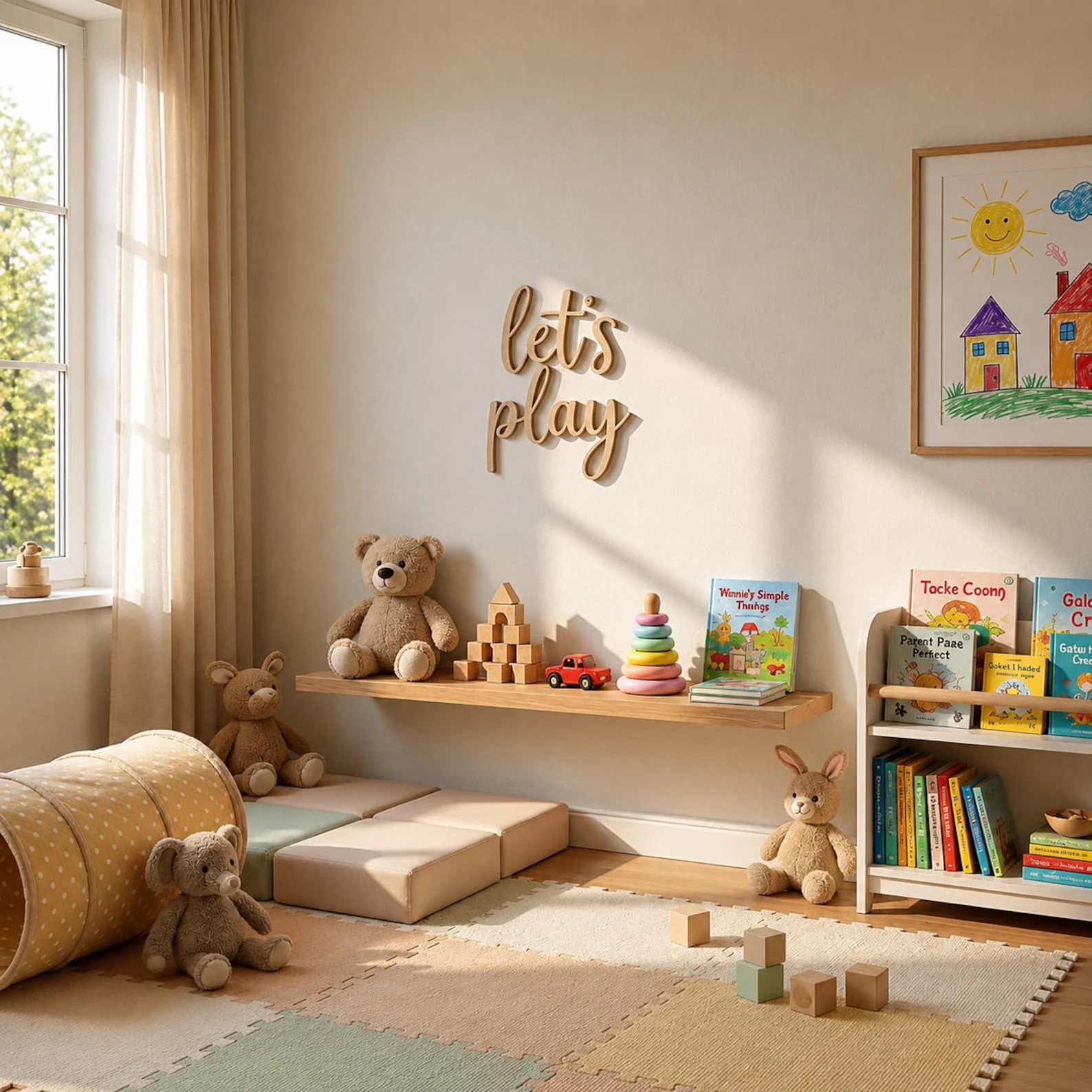 لافتة خشبية مكتوب عليها 'دعونا - مراجعة Baby Nursery Wall Art وسعره