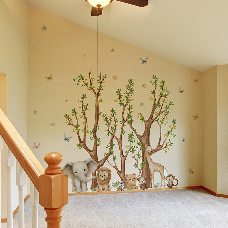 ملصق حائط لحديقة حيوانات سفاري - مراجعة Baby Nursery Jungle Wallpaper وسعره