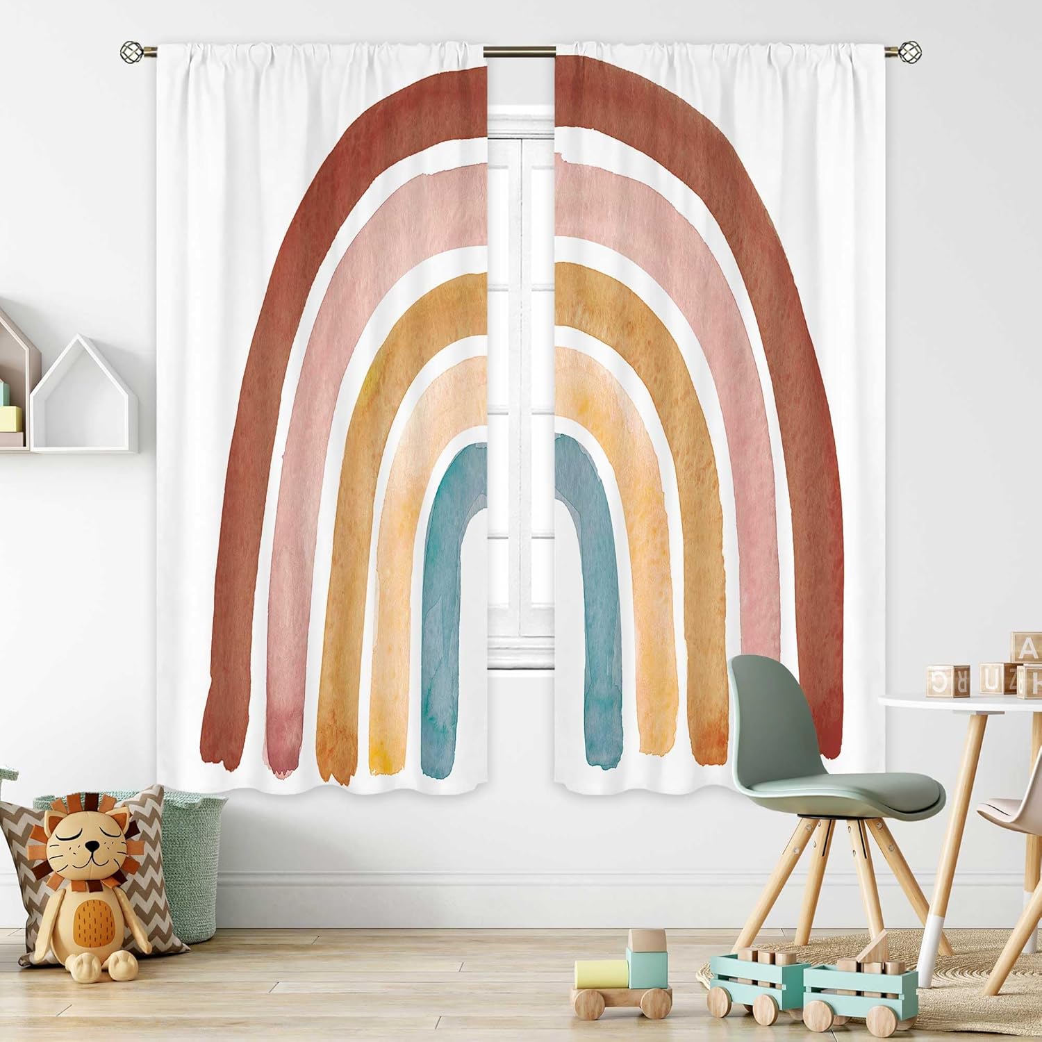 أطفال بوهو قوس قزح الستائر للط - مراجعة Baby Nursery Curtains وسعره