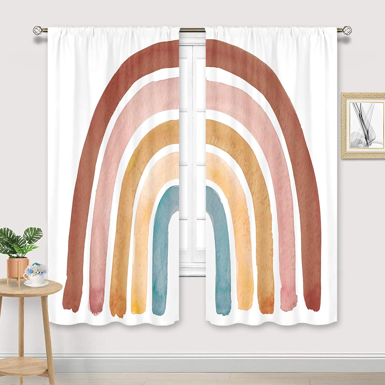 أطفال بوهو قوس قزح الستائر للط - مراجعة Baby Nursery Curtains وسعره