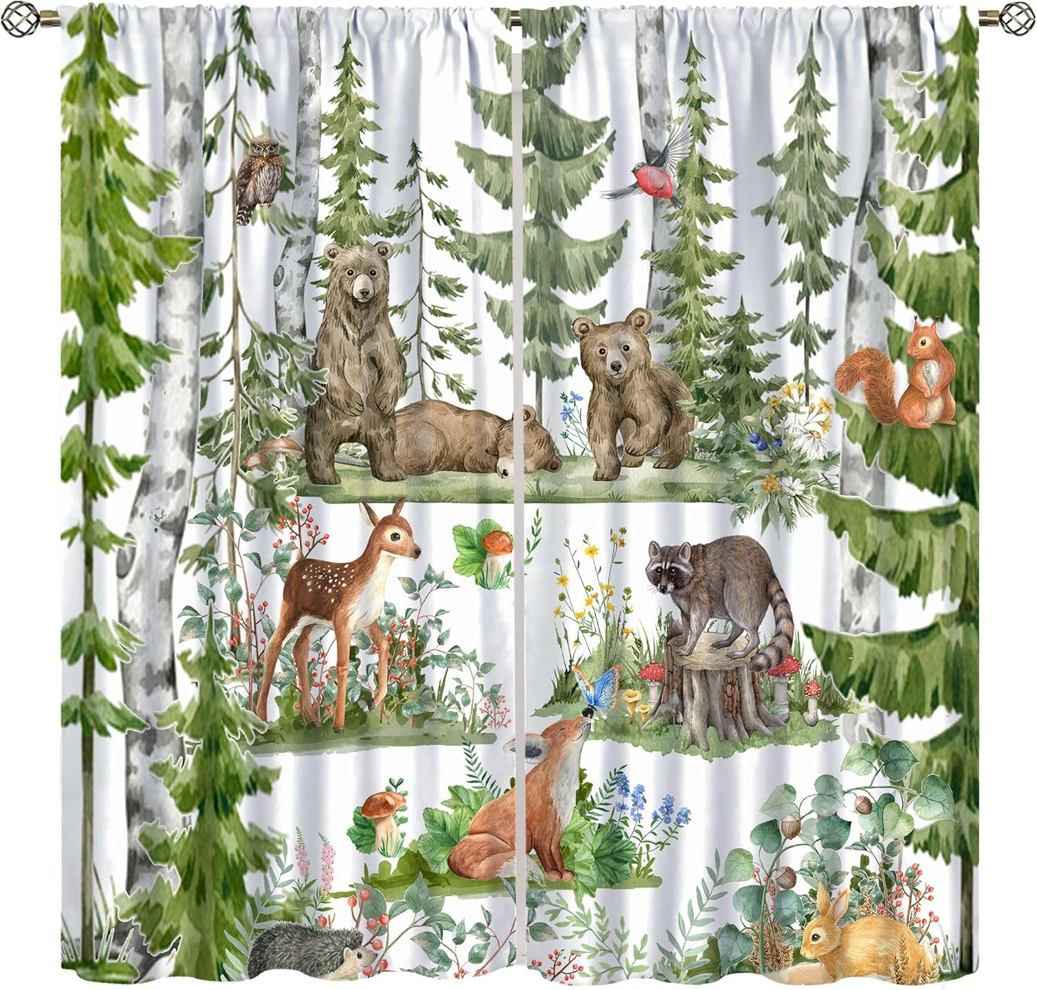 ستائر حيوانات الغابة للأطفال،  - مراجعة Baby Nursery Curtains وسعره