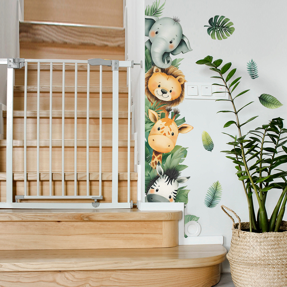 الغابة الحيوان الفيل الزرافة ج - مراجعة Baby Nursery Jungle Wallpaper وسعره
